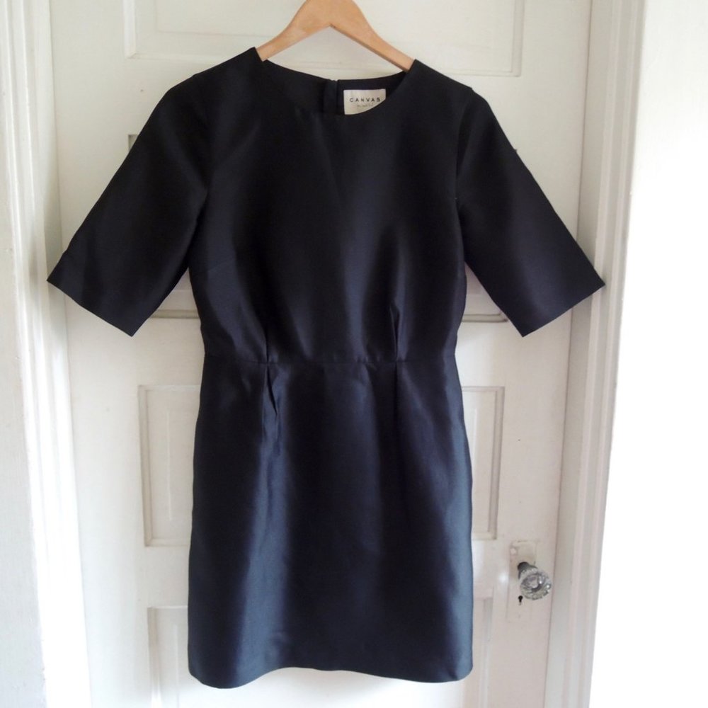Lands' End Canvas Black Silk Blend Mini Dress 6